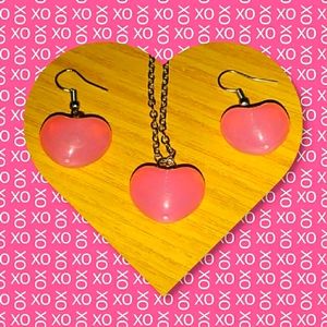 Women's Glittering Translucent Necklace/Earrings